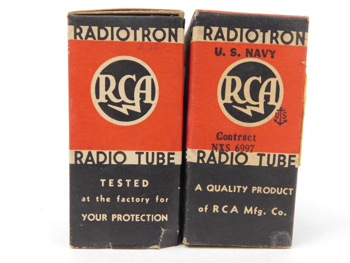 RCA Radiotron 6SL7GT Vintage WWII Foil Getter Black Plate NOS