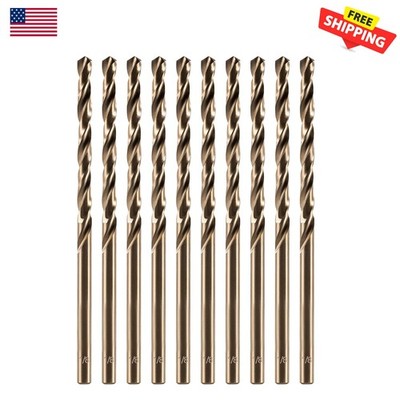 1/8'' Cobalt Twist Drill Bits - Durable 10-Piece Set for Stainless Steel Work
