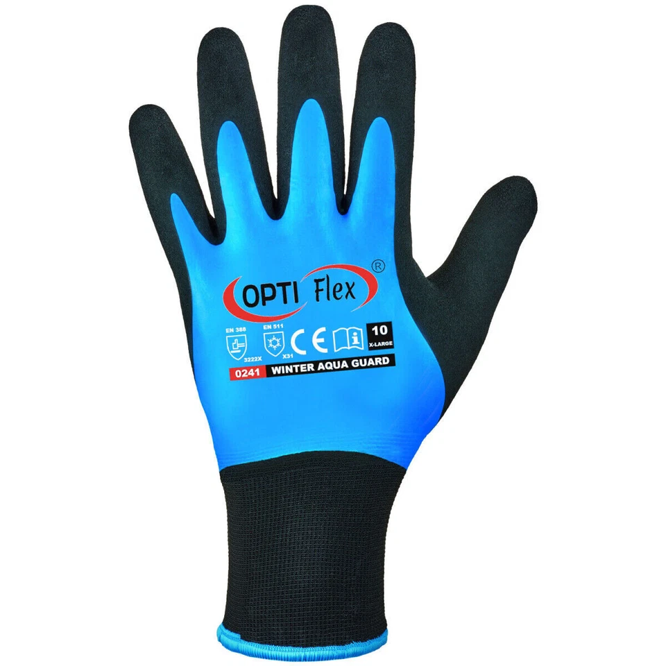 Arbeitshandschuhe Winter Handschuhe Wasserdicht Thermo Latex Handschuh gefüttert - Bild 2 von 4