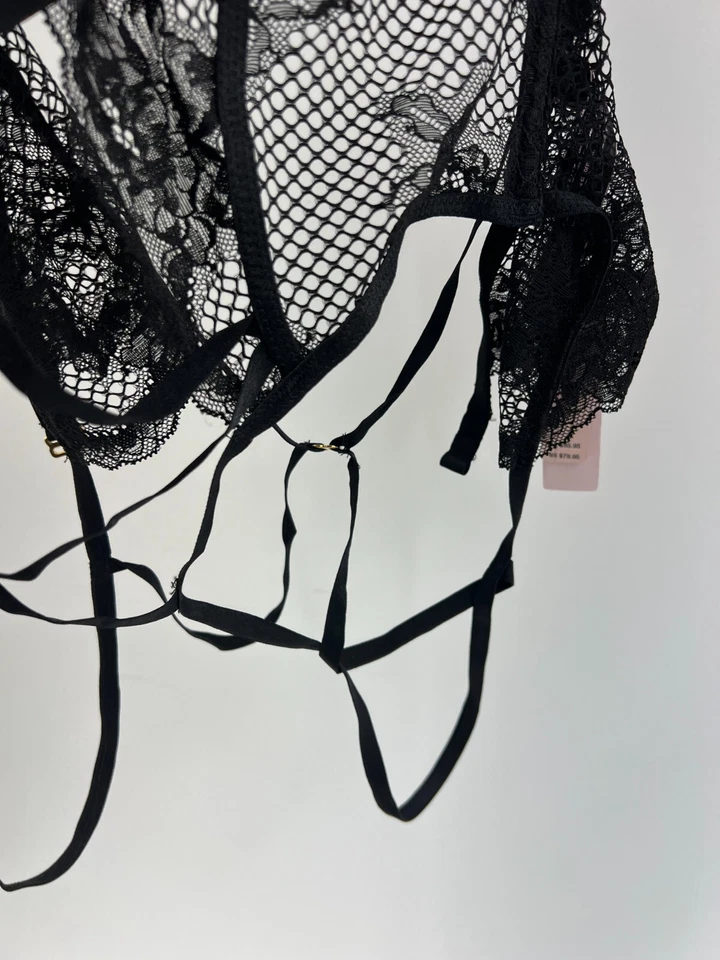 Victoria's Secret Red Encaje Peluche Transparente Body Lencería Negro XL NUEVO CON ETIQUETAS Foto 2 de 4