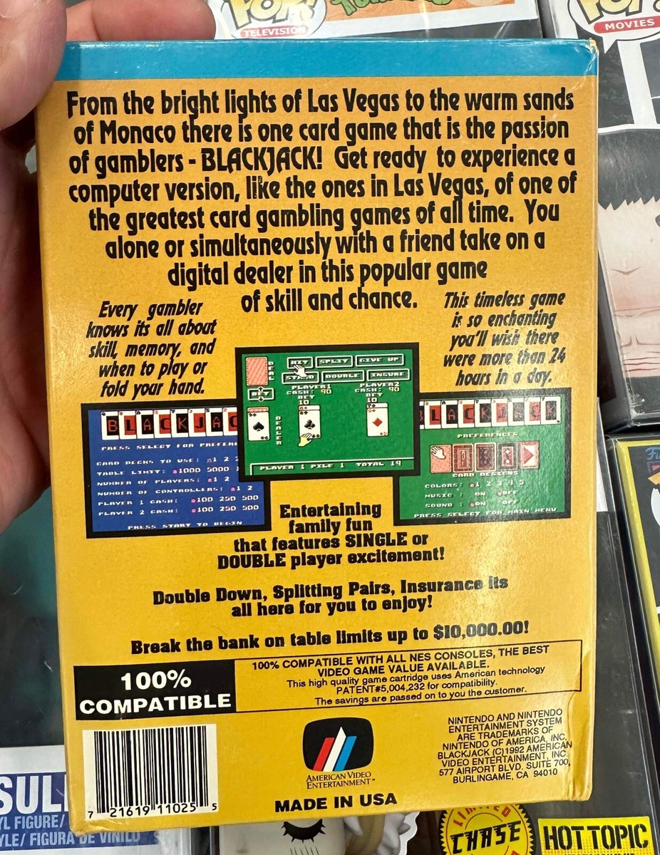 NES Blackjack Rare Video Game Complete with Box NES Blackjack Rare Video Game Complete with Box