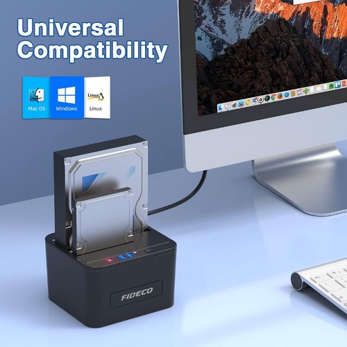 Festplatten Dockingstation mit Offline-Klonen und USB 3.0 Unterstützung für 2... - Bild 7 von 10