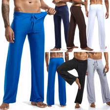 Mens Loose Athletic Gym Yoga Comfortable Pants Flat Front Lightweight Sweatpants