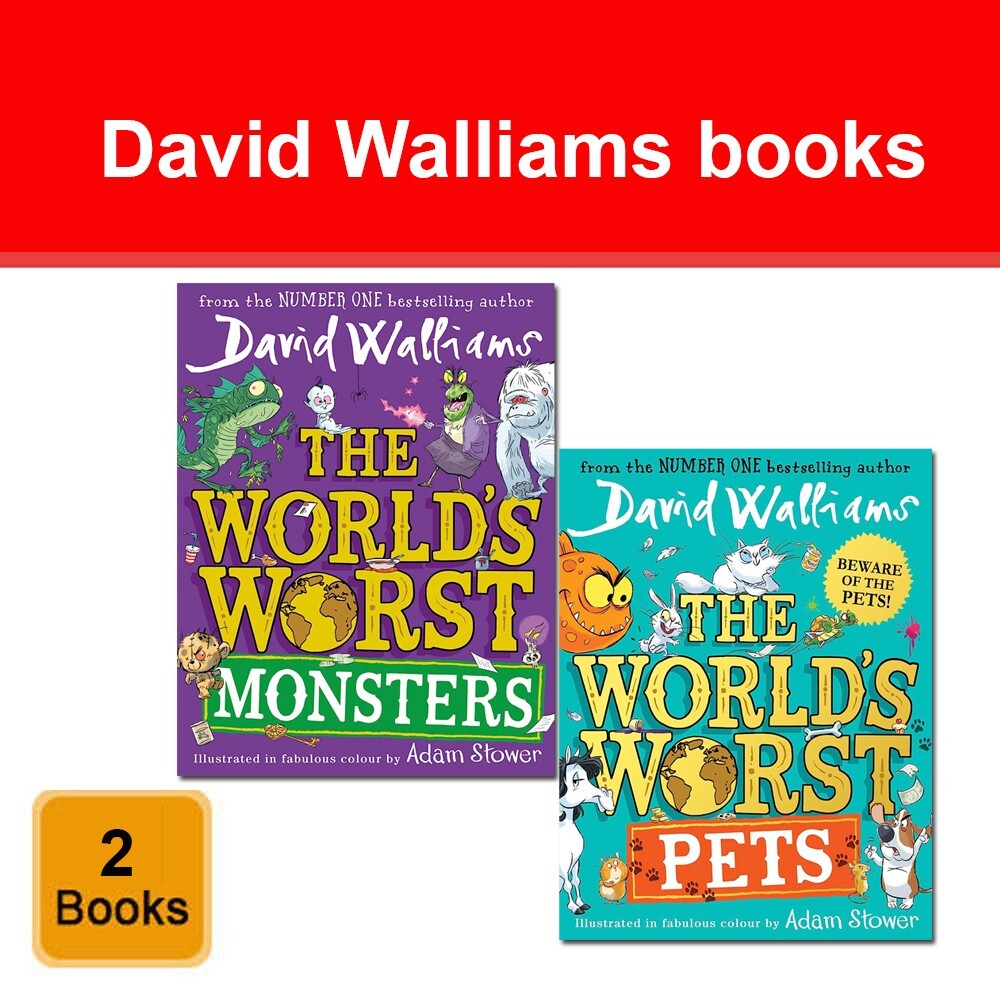David Walliams The World’s Worst 2 Books Collection Set Pets, Monsters