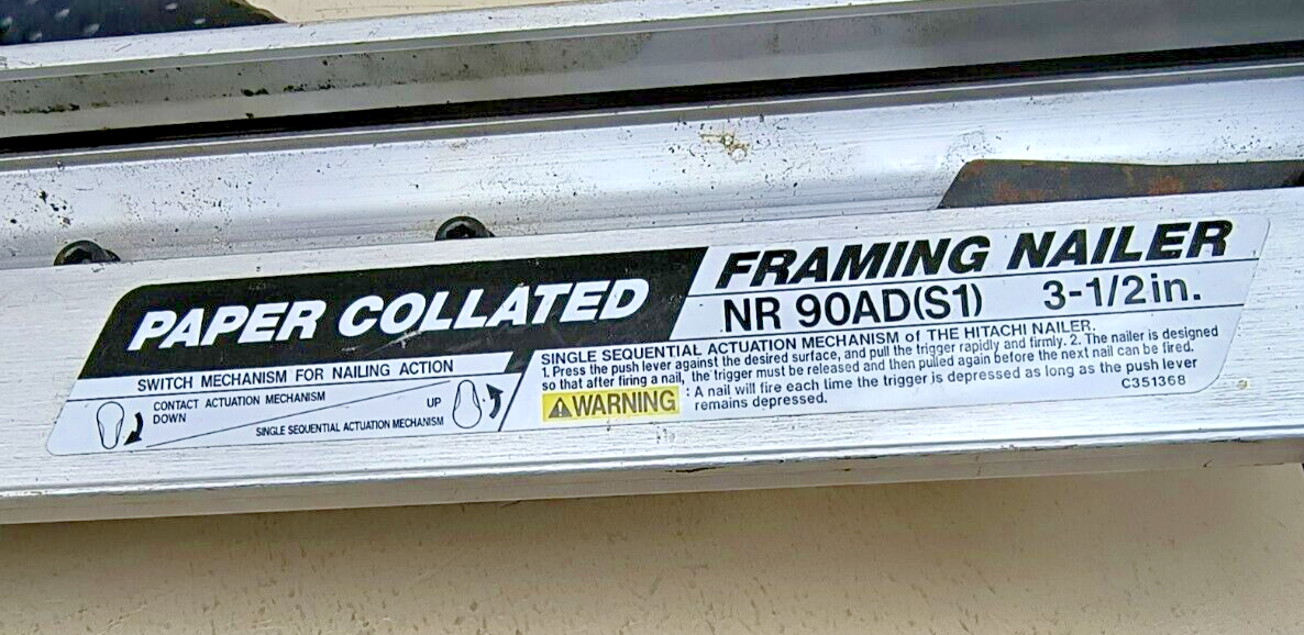 HITACHI Framing Nailer in Silver NR90AD(S1) 31/2 in C351368 eBay