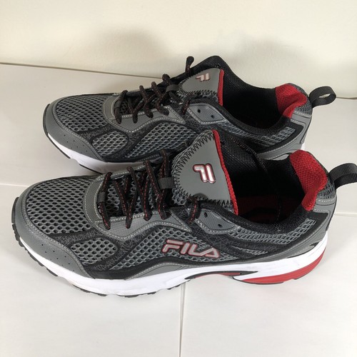FILA WINDSHIFT 15 Sneakers Running Shoes GRAY RED BLACK Sz 11.5 New 1HR18055-052 - Picture 12 of 16
