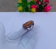 Natural Tiger's Eye Ring, Sliver Plated Ring, Dainty Ring, Tiger's Eye Jewelry