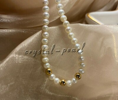 20'' Stunning AAA 8-7mm real natural south sea white pearl necklace 14k 18'' 16''