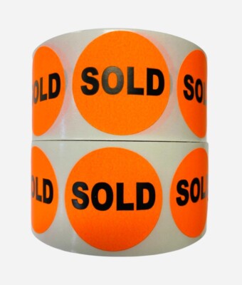 50 Rolls Sold Stickers (1.5'' Round) Paid Sale Adhesive Labels 50,000 PCS