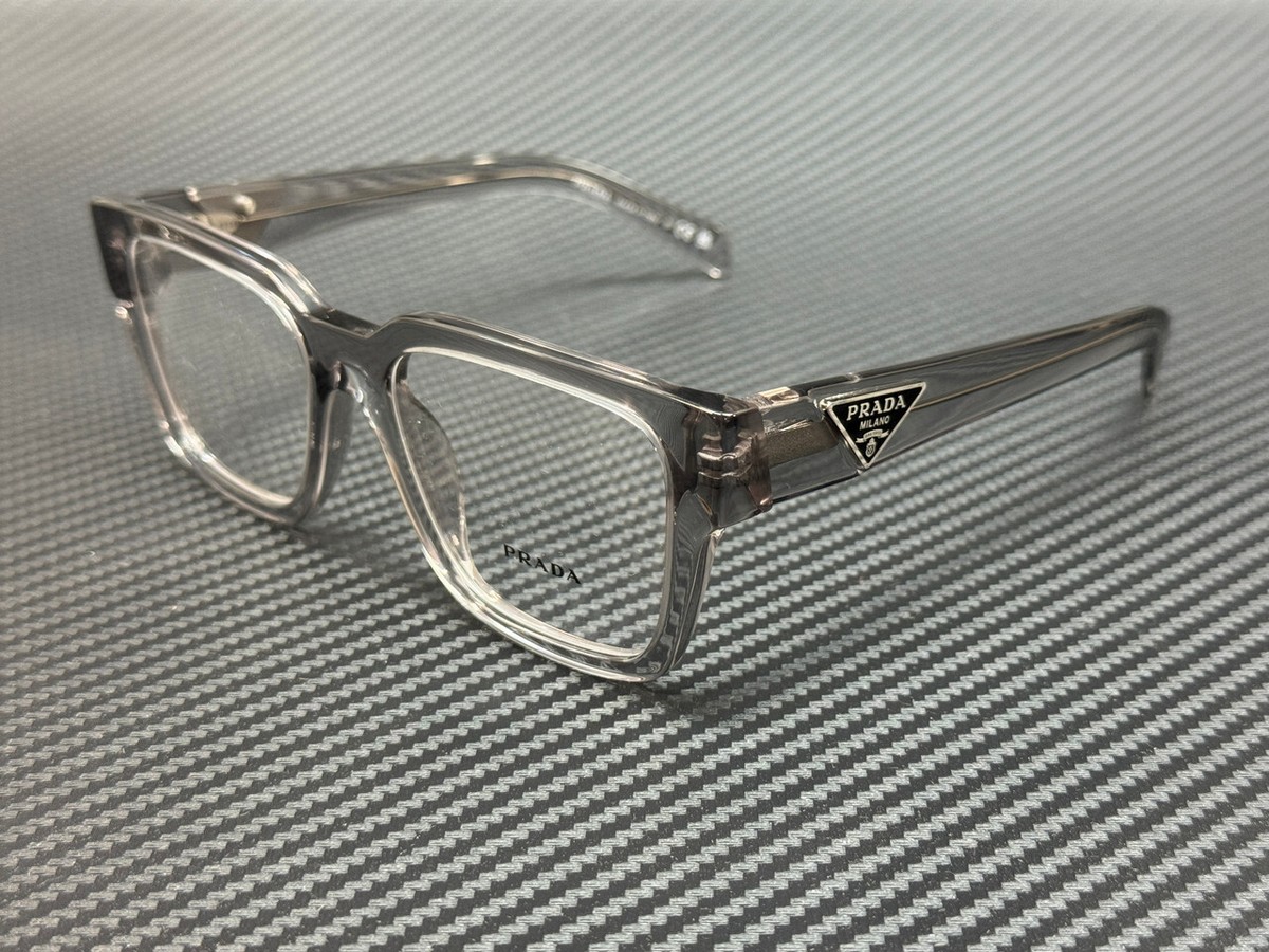 PRADA PR 08ZV 18S1O1 Transparent Grey Men's 54 mm Eyeglasses PRADA PR 08ZV 18S1O1 Transparent Grey Men's 54 mm Eyeglasses