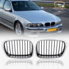 Chrome Black Front Kidney Grill Fits 97-03 BMW E39 M5 Series 525i 528i 530i 540i