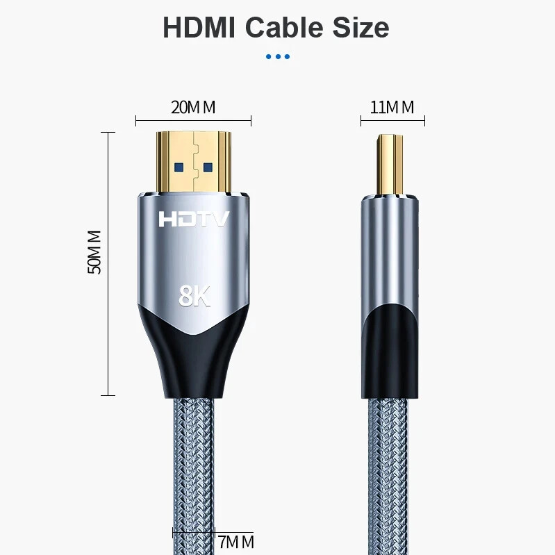 HDMI to HDMI 2.1 Cable 1M 8K 4K Ultra HD Cord for HD TV XBOX PS5/4 Windows — image 3