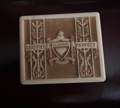 Vtg Art Deco Cream Bakelite Ring Jewelry Box Presentation Helzberg's Jewelry