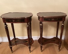 Pair of antique French empire side tables with drawers