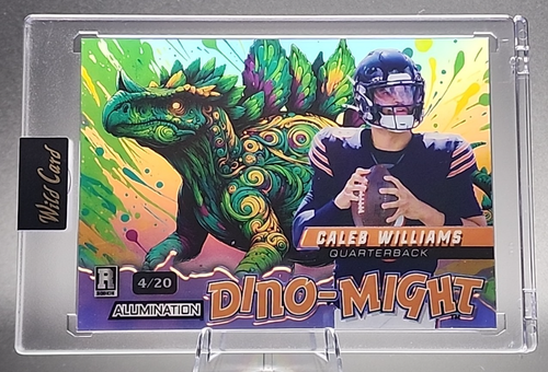 Caleb Williams 4/20 2024 Wild Card Dino Might Rookie RC Green Silver Foil Bears - 第 1/2 張圖片