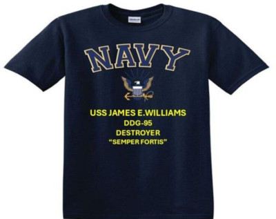 USS JAMES E.WILLIAMS  DDG-95* DESTROYER*EAGLE SHIRT. NAVY OFFICIALLY LICENSED