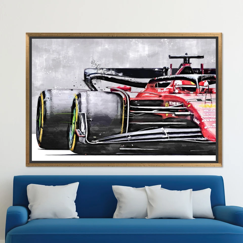 Formula 1 Wall Art, F1 Wall Decor, Racing Car Art, Red Wall Art, Man Cave Wall - Image 4 of 4