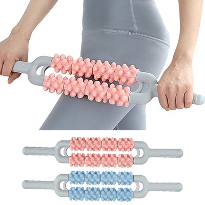 Massage Roller Stick Deep Tissue-Doppelreihe für Muskelreliefstressfreigabe