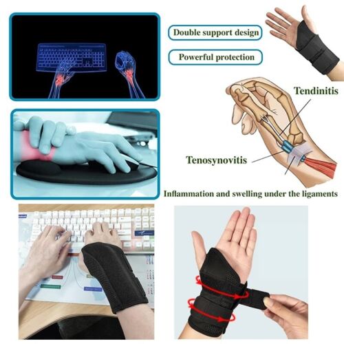 Wrist Support For Splint Carpal Tunnel Sprain Injury Pain Arthritis Brace Strap - Picture 4 of 21