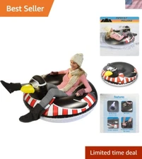 Lightweight Penguin Design Inflatable Snow Tube - Fast Inflation for Winter Play