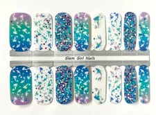 Mermaid Goddess Sparkle Nail polish strips / Nail Wraps / Nail Stickers