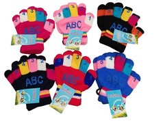 KIDS Magic Gloves w/ ABC's and 123's- Various Colors - 6 PAIR