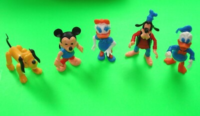 KOMPLETTSATZ STECKFIGUREN DISNEY FIGUREN PLUTO - DONALD - DAISY - GOOFY 1981=TOP