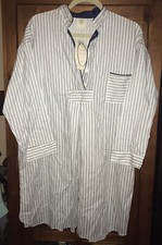 Vintage Women's Avon Private Treasures Blue Striped Pullover Nightgown Size M/L
