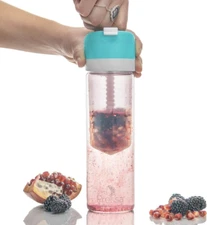 Pressa Bottle Squeeze System Fruit Infuser Water Bottle Seafoam 24 oz New