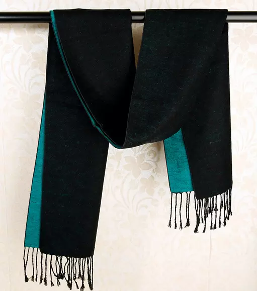 100% Silk brushed nap Scarf men Women Shawl Wrap solid color black