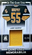 🔥#/45 LARRY MURPHY RELIC 2016 Leaf In The Game Used Jerseys Silver Penguins🔥