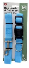 Sona Enterprise Medium Blue Dog Leash & Collar Set -  2551LC-M-BL