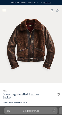 Grizzly Leather Jacket Double RL RRL Womens Lamb Shearling Polo