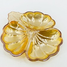Vintage Jeanette Carnival Glass Divided 3 Section Candy Nut Relish Serving Tray