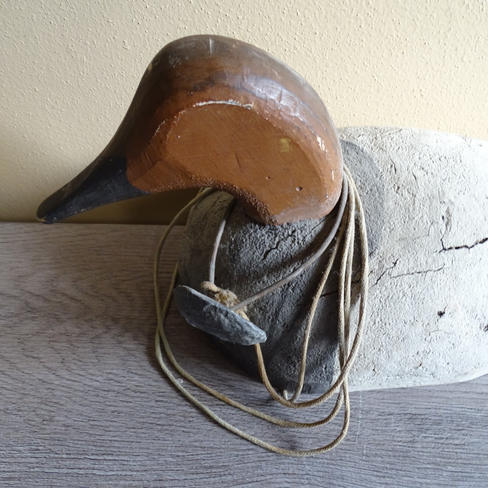 Vintage Large Canvas Back Duck Decoys Solid Body Possibly Cork on Wood +Anchor eBay