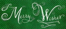 Merry Wishes on Green Designer Greetings Christmas Gift Card  Money Holder