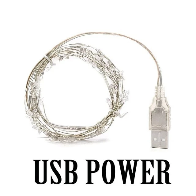 5m STARS Fairy Lights for Bedroom String USB Powered Adapter Party - Image 2 of 4