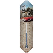 Blech Thermometer "Route 66 The Motherroad" Gas up !  28x6,5 cm Made in Germany