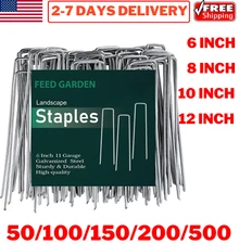 Landscape Staples 6/8/10/12 Inches 11 Gauge Galvanized Garden Stakes Fabric SOD