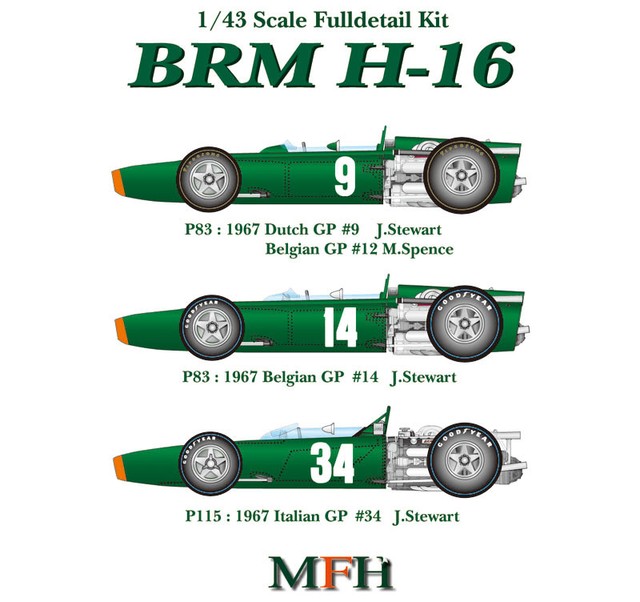 Model Factory Hiro K417 1 43 Brm H16 Ver A P115 1967 Italian Gp 34 Mfh Kit For Sale Online Ebay
