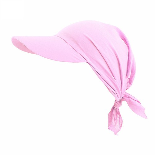 Women Head Wrap Bandana With Visor Cap Brim Turban Solid Scarf Baseball Sun Hat - Picture 7 of 17