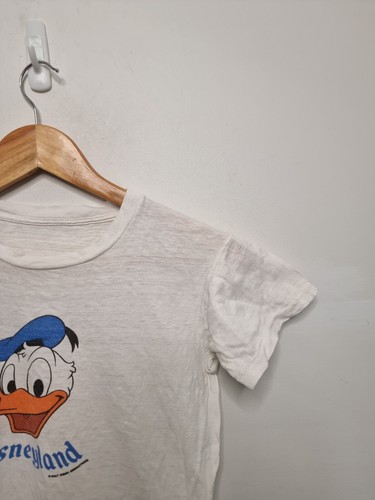 vintage donald duck shirt youth size small white 1970s disneyland disney - Picture 4 of 12