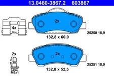 ATE 13.0460-3867.2 brake pad set, disc brake for Citroen, Peugeot