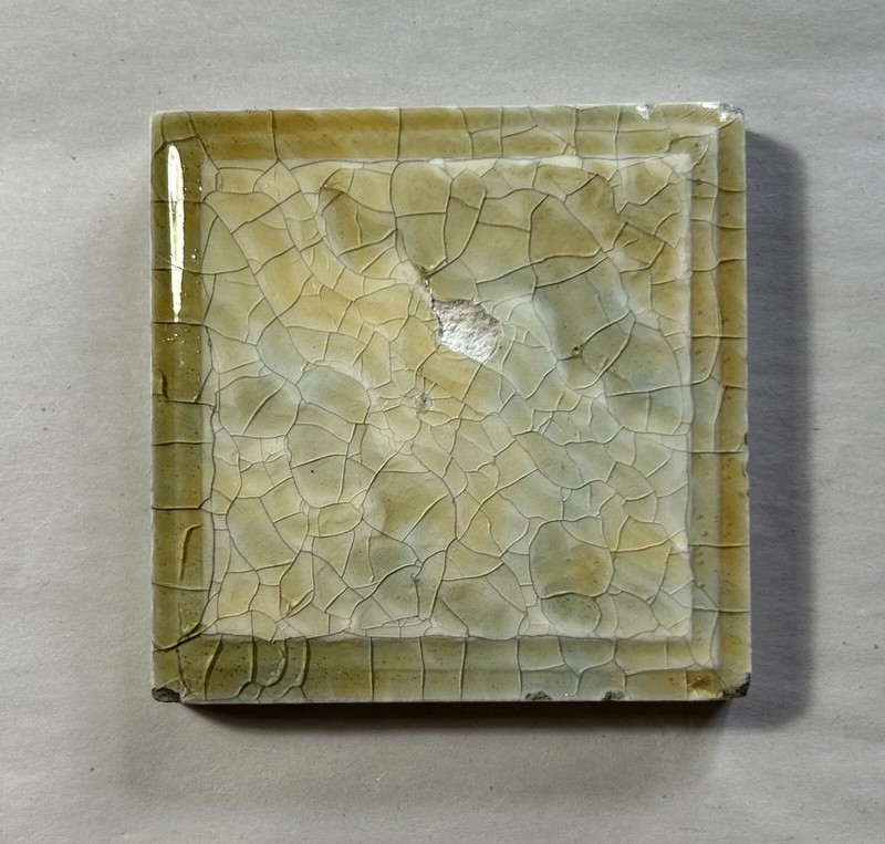 Antique Providential Tile Works Majolica Tile 3x3, Signed F49