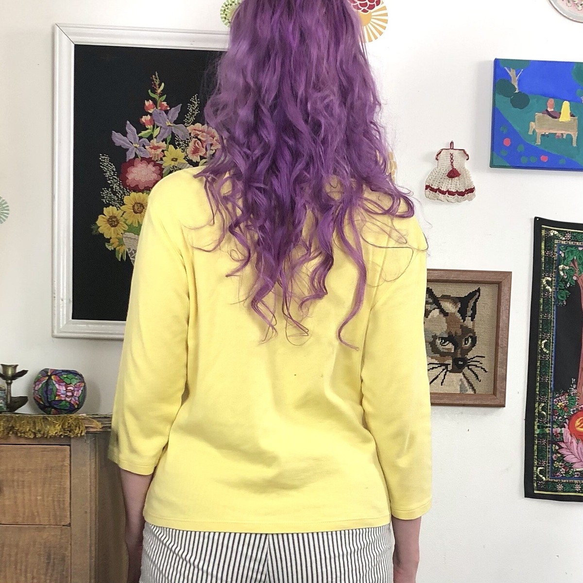 Vintage Daisy Print Graphic Tee, y2k Jess & Jane Yellow Flower T