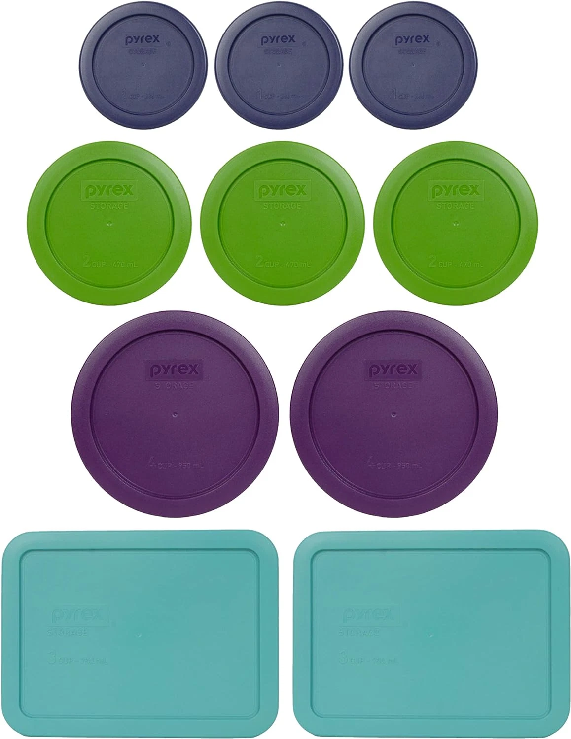 Plastic Replacement Lid Bundle for 20 Piece Set, Made in USA (10 Lids Only)