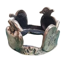 Vintage 1999 Sixtrees Ltd. Apple Pewter Silvertone Candle Holder Teacher Gift