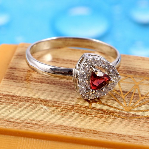 Natural Garnet Ring Earrings Pendant Statement Jewelry Set 925 Sterling Silver - Picture 3 of 8