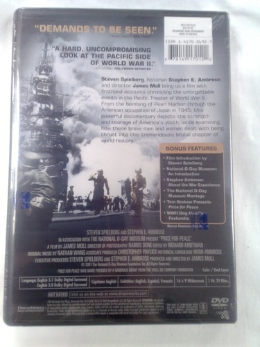 Price for Peace (2004, DVD) (Steven Spielberg & Stephen Ambrose) NEW & SEALED - Foto 2 di 2