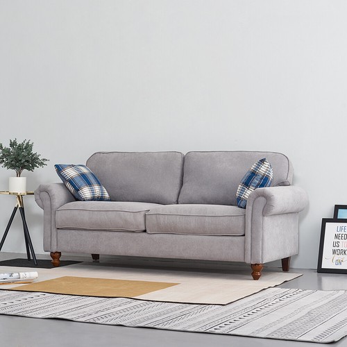 Luxury 2, 3 Seater Linen Fabric Couch Sofa Armchair with 2 Pillows Living Room - Picture 8 of 86